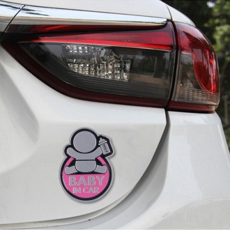 Baby in Car Happy Drinking Milk Infant Adoreable Style Car Free Sticker(Pink)