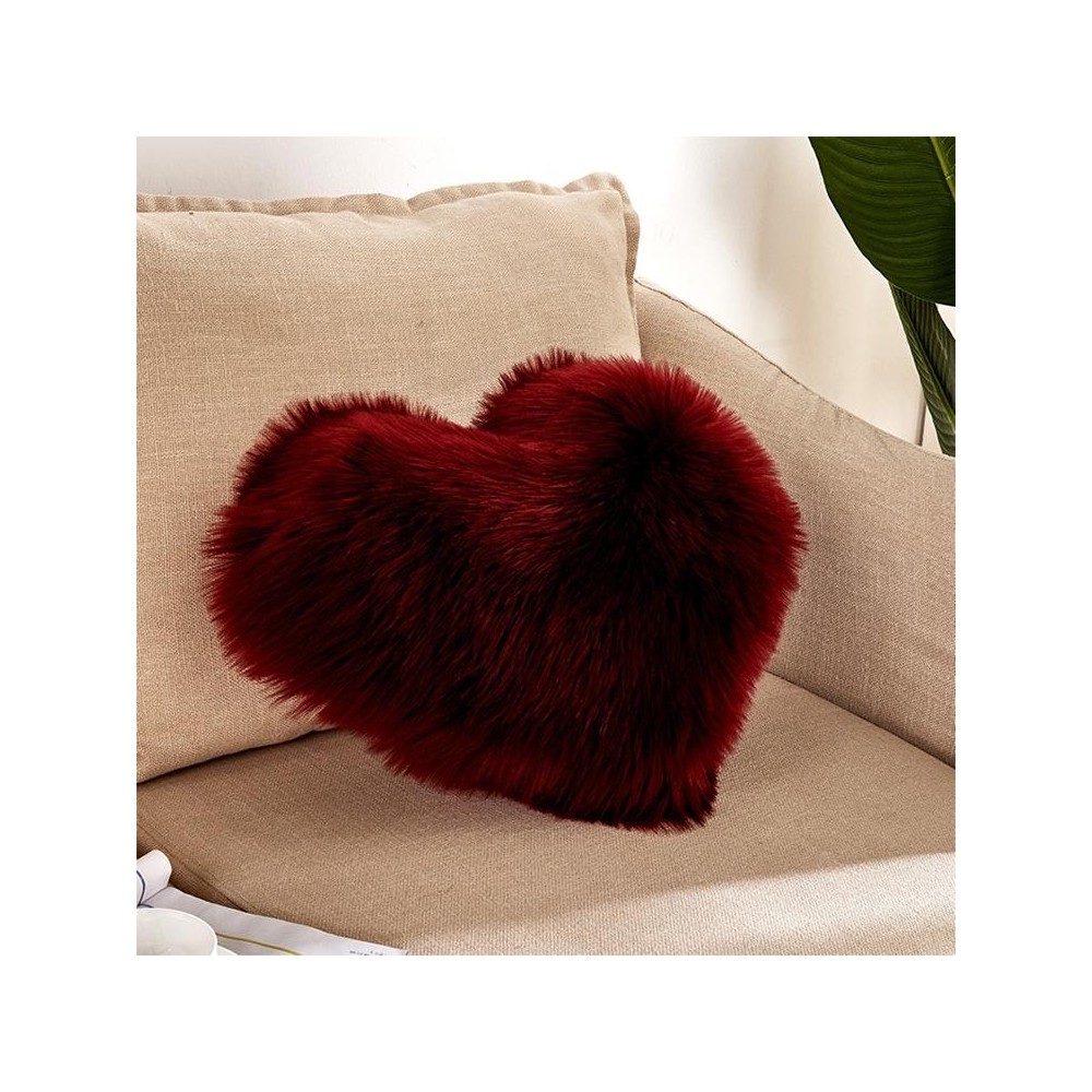 Home Cushion Pillow can be Washed without Core Heart-shaped Pillowcase, Size: 40x50cm(Red Wine)