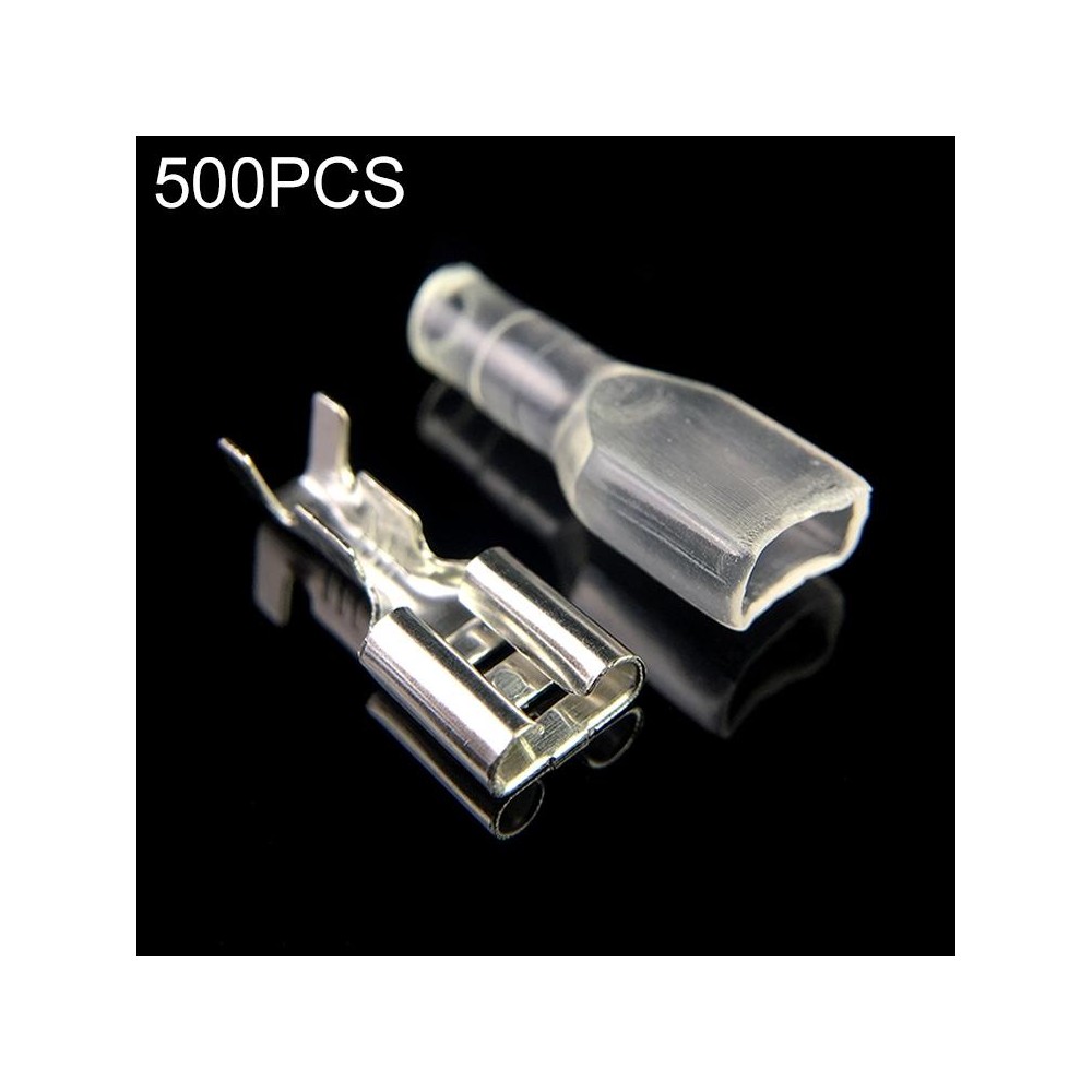 500x 6.3mm Crimp Terminal Female Spade Connector + Case (500 pcs in one packaging, the price is for 500 pcs)