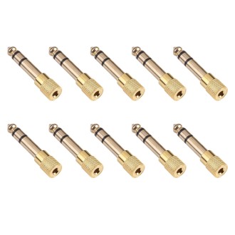 6.35mm Male to 3.5mm Female Audio Jack Adapters (10 Pcs in One Package, the Price is for 10 Pcs)