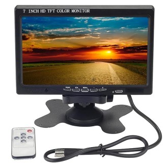 Universal 7.0 inch Car Monitor / Surveillance Cameras Monitor with Adjustable Angle Holder & Remote Controller, Support HDMI / V