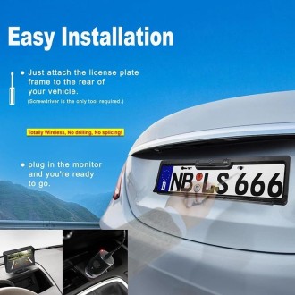 PZ621-W Car 4.3 inch European Frame Solar Wireless Video