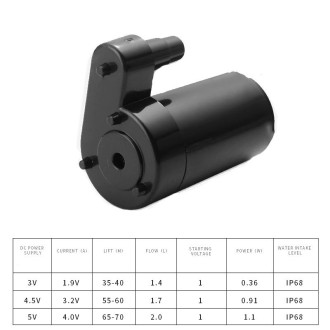 Quiet Mini Horizontal Vertical Submersible Pump, Style: Black Vertical