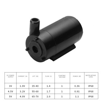 Quiet Mini Horizontal Vertical Submersible Pump, Style: Black Horizontal