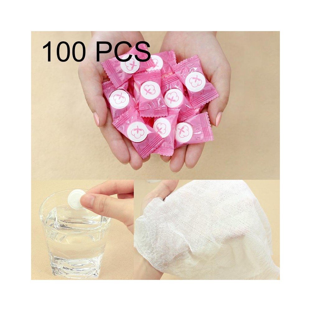 100 PCS Candy Style Portable Disposable Travel Cotton Towel, Size: 22*20cm