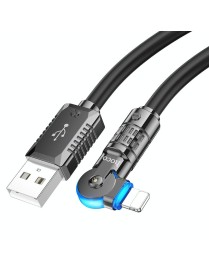 hoco U118 Kaidi 2.4A USB to 8 Pin Rotating Charging Data Cable, Length: 1.2m(Black)