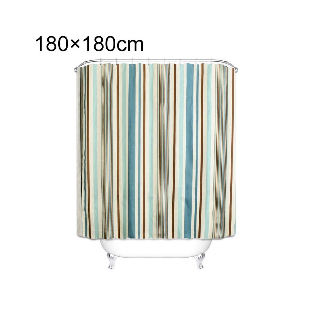 Multicolour Vertical Texture Thick Waterproof Polyester Fabric Shower Curtains, Size:180x180cm