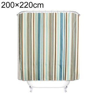 Multicolour Vertical Texture Thick Waterproof Polyester Fabric Shower Curtains, Size:200x220cm