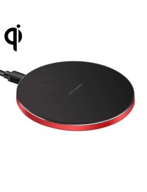 15W Metal Round Wireless Charger Smart Fast Charge( Red + Black Surface)