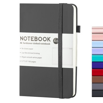 A6 PU Leather Notebook Business Notepad 96 Sheets Inner Pages(Gray)