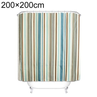 Multicolour Vertical Texture Thick Waterproof Polyester Fabric Shower Curtains, Size:200x200cm