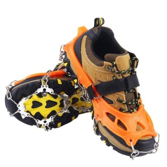 F26-2 26 Teeth Snow Mountain Non-slip Shoes Cover 201 Stainless Steel Ice Claws, Size: M Orange