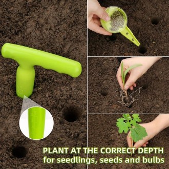  Soil Hole Punch Adjustable Plant Seed Sower Planter Hand Held Flower Grass Plant Seeder