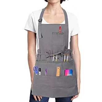 Cotton Oil Painting Art Paint Work Clothes Apron(Grey)