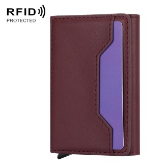 Anti Theft Brush Card Bag, Size:10x6x3cm(Wine Red)