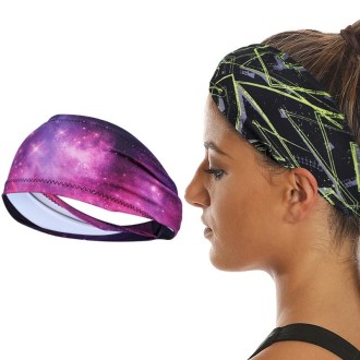 Running Fitness Exercise Sweat-Absorbent Elastic Headband Sports Sweatband, Size: Free Size(Starry Sky)