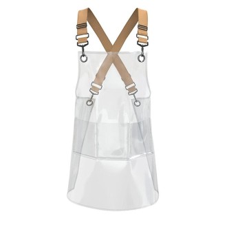 30 Silk Short 60cm Transparent TPU Apron Solid Color Webbing Adjustable Work Apron(Transparent + Yellow Webbing)