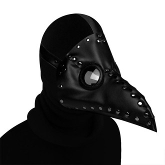 HG65005 Halloween Dress Up Props Rivets Beak Shape Mask(Black)