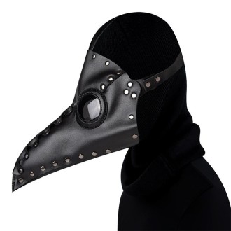 HG65005 Halloween Dress Up Props Rivets Beak Shape Mask(Black)