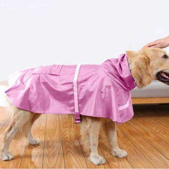 Teddy Golden Retriever Large Dog Practical Reflective Breathable Raincoat(Pink S)