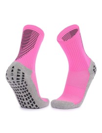 Adult Thick Towel Football Socks Non-Slip Wear-Resistant Tube Socks, Size: Free Size(Pink Black)