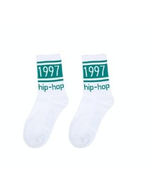 3 Pairs Street Beat Retro Hip Hop Simple Tube Socks Sports Skateboard Socks, Size:One Size(White)