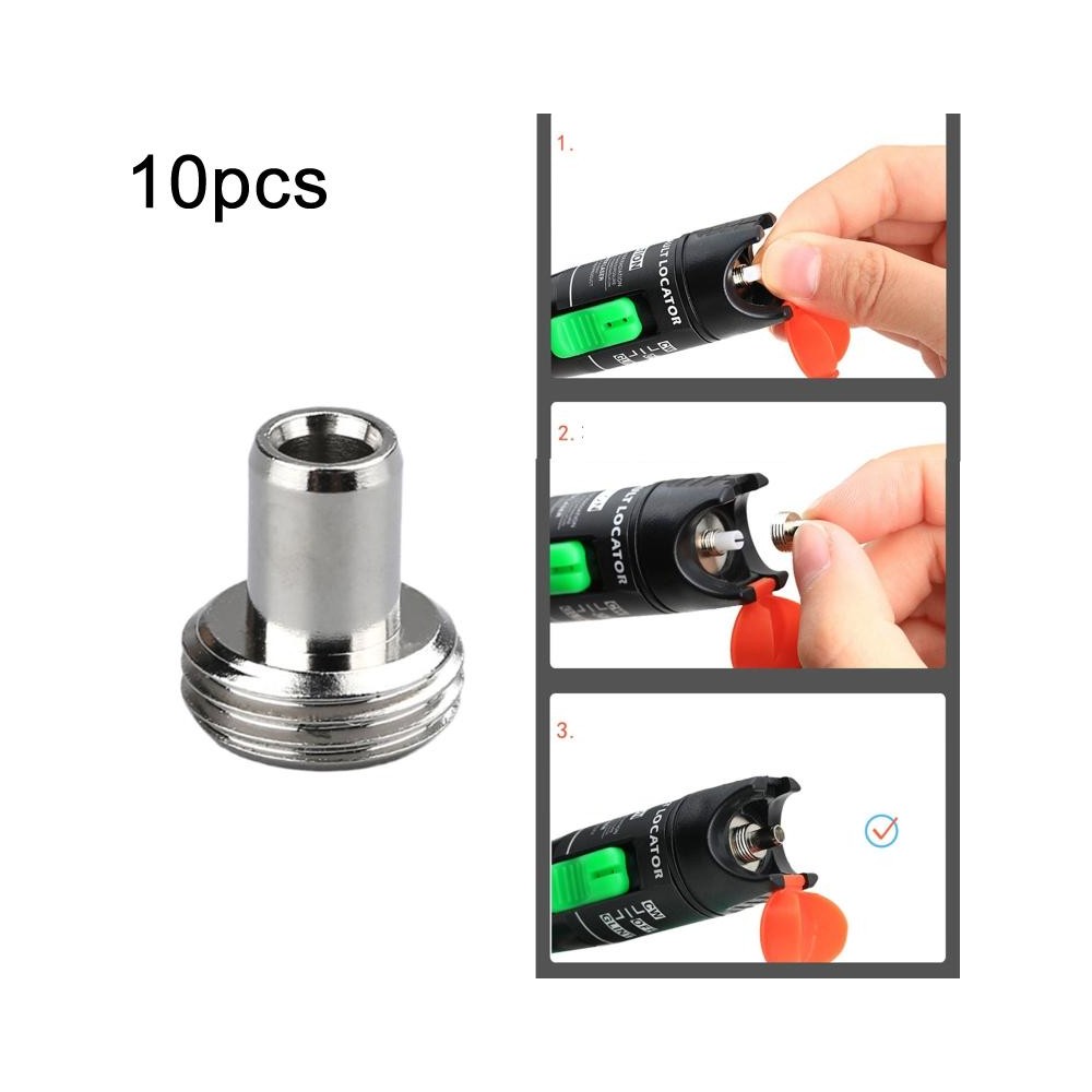 10pcs Metal Head Connector Replacement Parts For Fiber Optic Visual Fault Locator