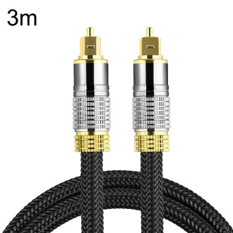 CO-TOS101 3m Optical Fiber Audio Cable Speaker Power Amplifier Digital Audiophile Square To Square Signal Cable(Bright Gold Plat