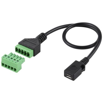 Micro USB Female to 5 Pin Pluggable Terminals Solder-free USB Connector Solderless Connection Adapter Cable, Length: 30cm