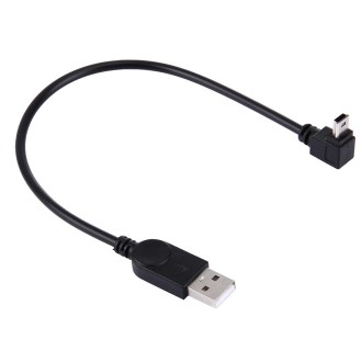 90 Degree Angle Elbow Mini USB to USB Data / Charging Cable, Length: 28cm