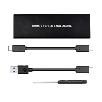 USB3.2 To M.2 NVME Hard Disk Box NGFF PCIE Protocol To TYPE-C, Color: Black with C-C Cable