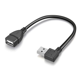 90 Degree USB 2.0 AM to AF Adapter Cable, Length: 25cm