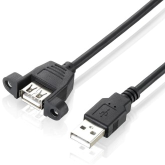 USB 2.0 AM to AF Mount Panel Cable, Length: 90cm