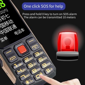 K1 Triple Proofing Elder Phone, Waterproof Shockproof Dustproof, 4800mAh Battery, 2.4 inch, 21 Keys, Bluetooth, LED Flashlight, 