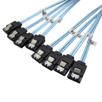 Mini SAS to SATA Data Cable With Braided Net Computer Case Hard Drive Cable,specification: 4SATA-0.5m