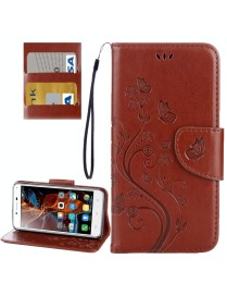 For Lenovo Vibe K5 Butterflies Love Flowers Embossing Horizontal Flip Leather Case with Holder & Card Slots & Wallet & Lanyard(B