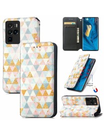 For ZTE Nubia Z30 Pro Colorful Magnetic Horizontal Flip Leather Phone Case with Holder & Card Slot & Wallet(Rhombus)