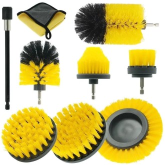 WRS-DS19 9 in 1 Electric Drill Crevice Cleaning Brushes Car Wash Tools Set(9pcs/set)