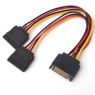 0.2m 15P to Dual 15P One to Two SATA Hard Drive Power Conversion Cable