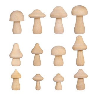 210143D Wooden Mushroom Head DIY Painted Toys Children Early Education Household Decorative Ornaments