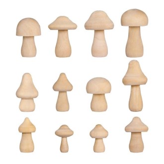 210143G Wooden Mushroom Head DIY Painted Toys Children Early Education Household Decorative Ornaments