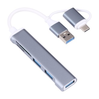 A-807 5 in 1 USB 3.0 and Type-C / USB-C to USB 3.0 HUB Adapter Card Reader