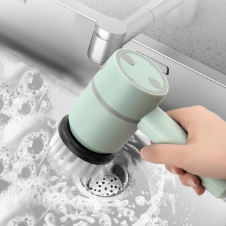 Wireless Electric Cleaning Brush USB Rechargeable Kitchen Bathtub Tile Cleaning Brushes White 800 mAh