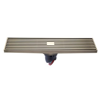 8x30cm Extended Full Copper Strip Floor Drain, Style: K8036 Bronze+Black Straight Row