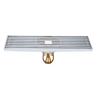 8x30cm Extended Full Copper Strip Floor Drain, Style: K8034 Chrome Plated+Magnetic Suspension