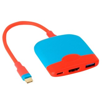 H0231 For Mobile / Nintendo Switch Expansion Dock Portable Base(Red Blue)