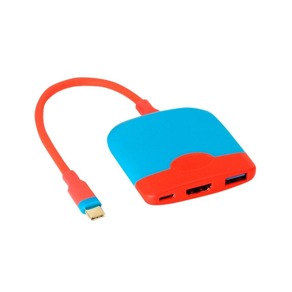 H0231 For Mobile / Nintendo Switch Expansion Dock Portable Base(Red Blue)