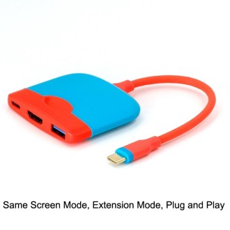 H0231 For Mobile / Nintendo Switch Expansion Dock Portable Base(Red Blue)