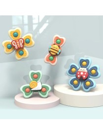 A6 Baby Sucker Rotary Toys Fun Fingertip Spinning Top Bathing Water Toys(Bee + Snail + Butterfly + Lachaou Worm)