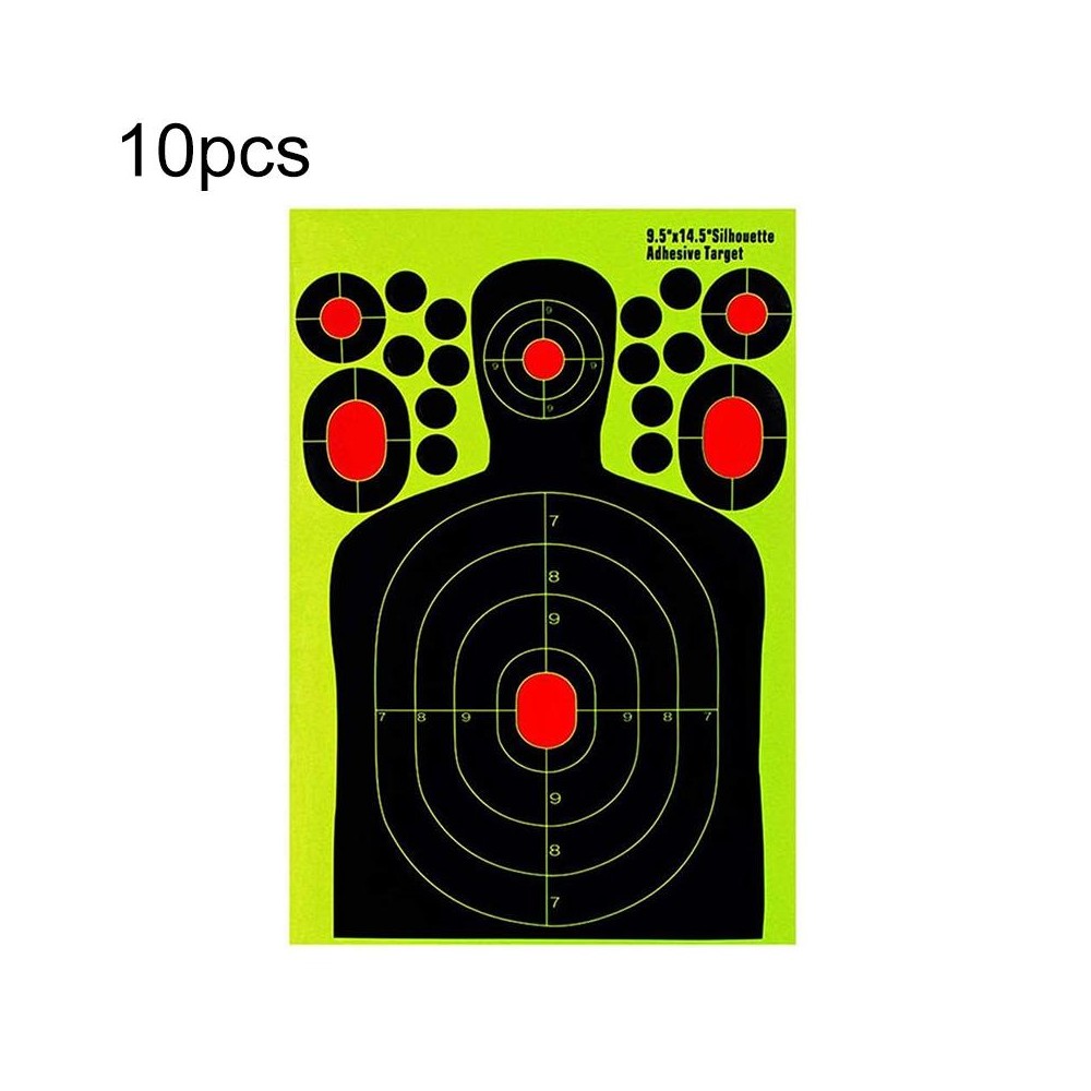 10pcs Self-adhesive Chest Ring Self-adhesive Archery Slingshot Target Paper, Size:9.5x14.5 inch